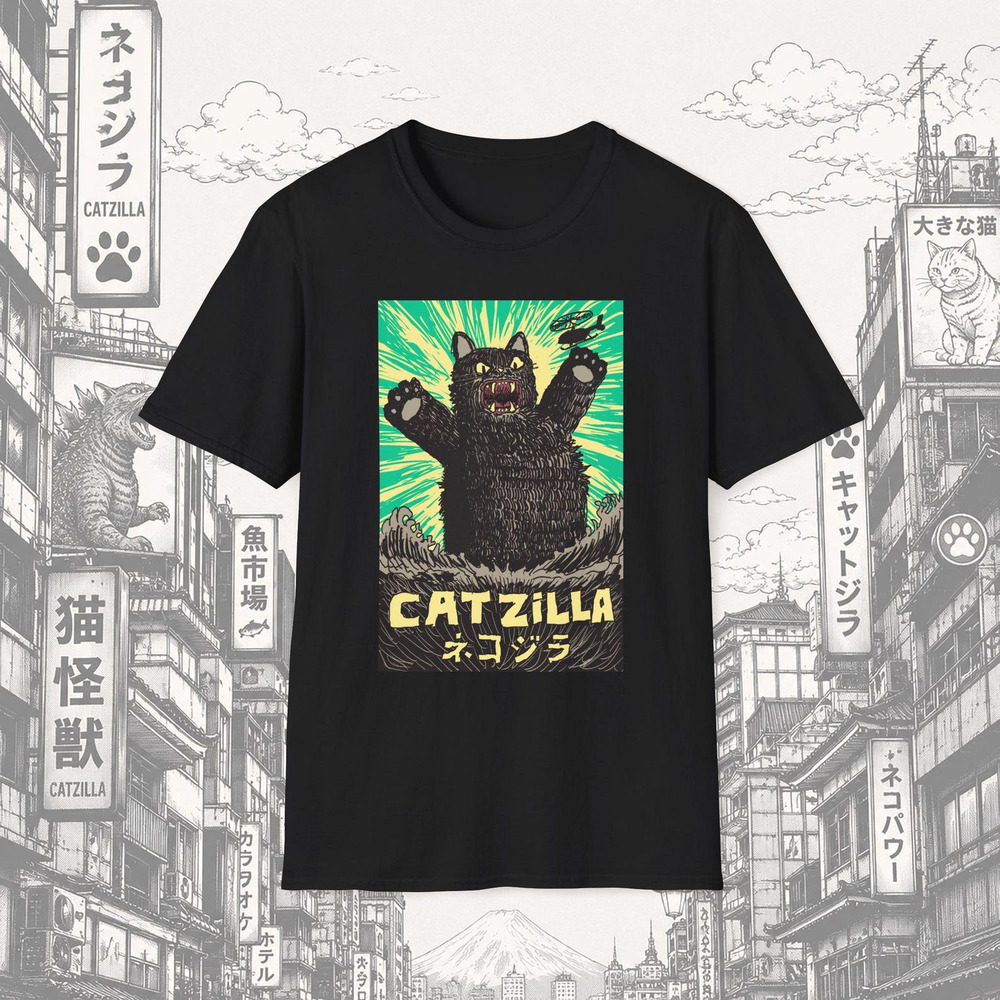 Catzilla Graphic Tee Fun Animal Lover Unisex Shirt